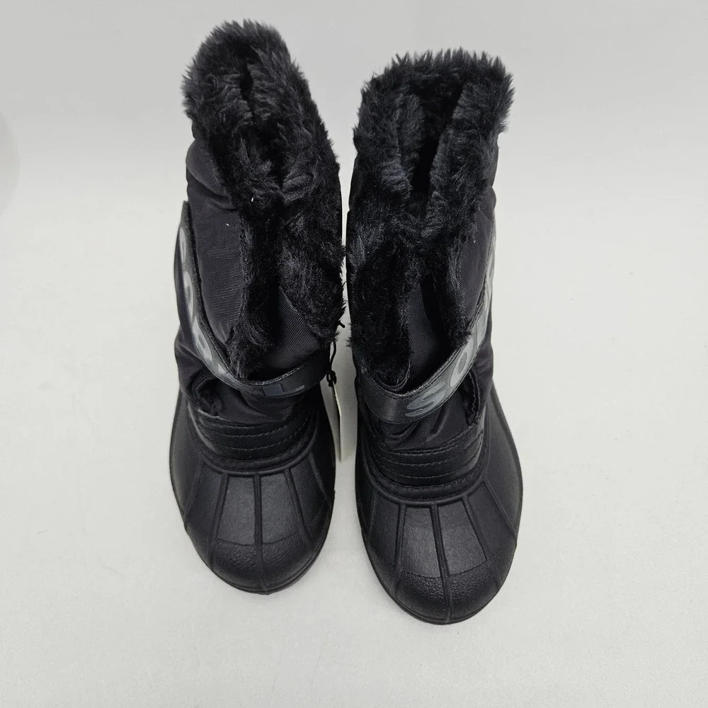 Sorel Snow Commander Black Charcoal Kids Winter Boots NC1960-010 Size 12 NEW
